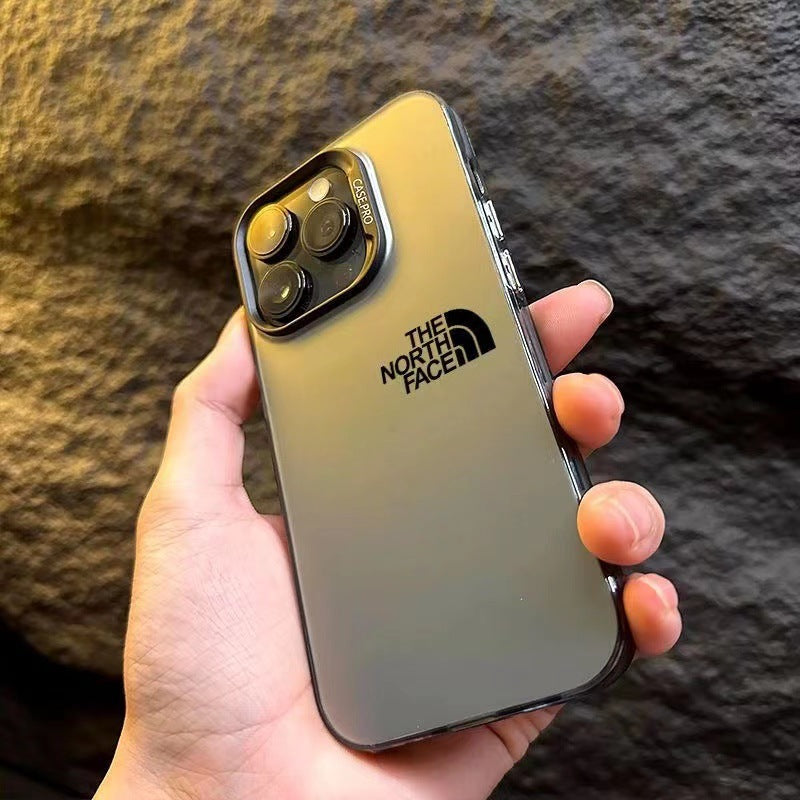 High-end fashion brand iphone north face color silver mobile phone case