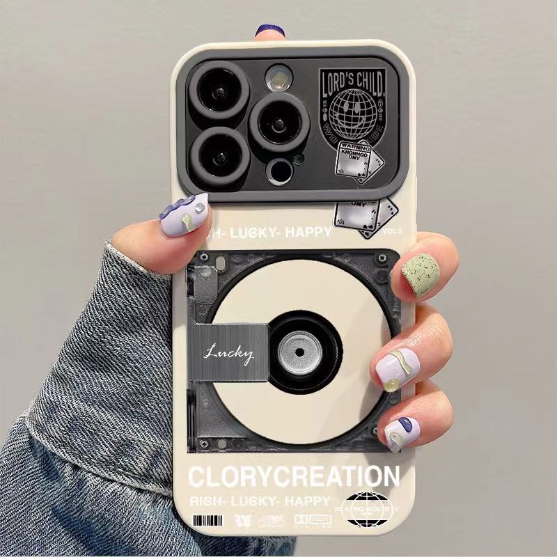 Trendy CD record large window mobile phone protective case