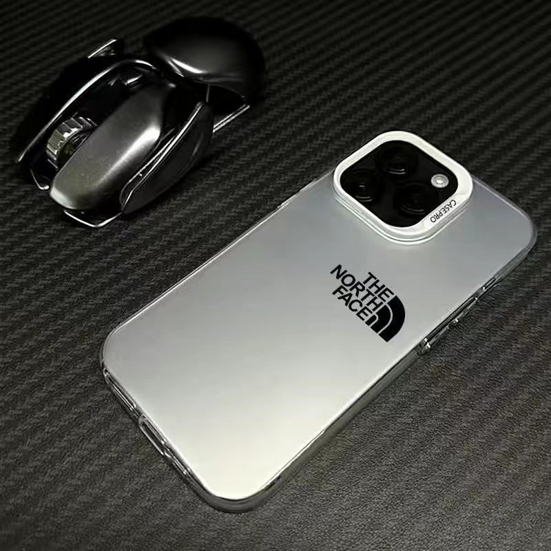 High-end fashion brand iphone north face color silver mobile phone case