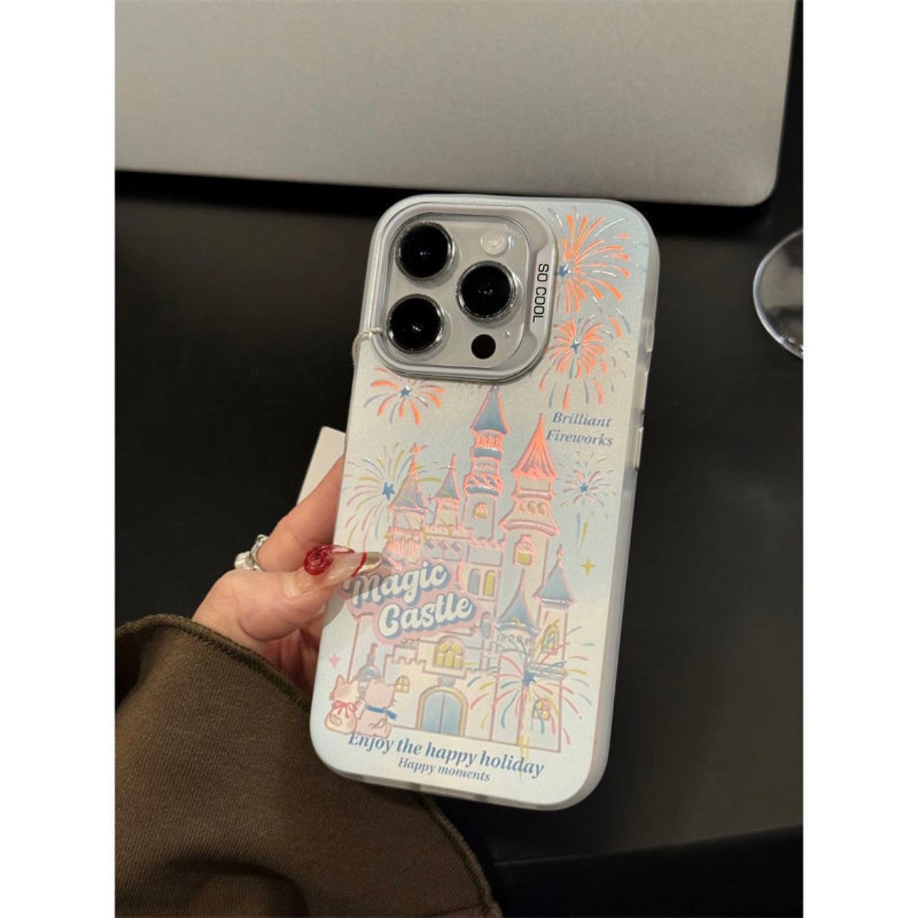 ✨Laser gradient dream castle phone case for iphone