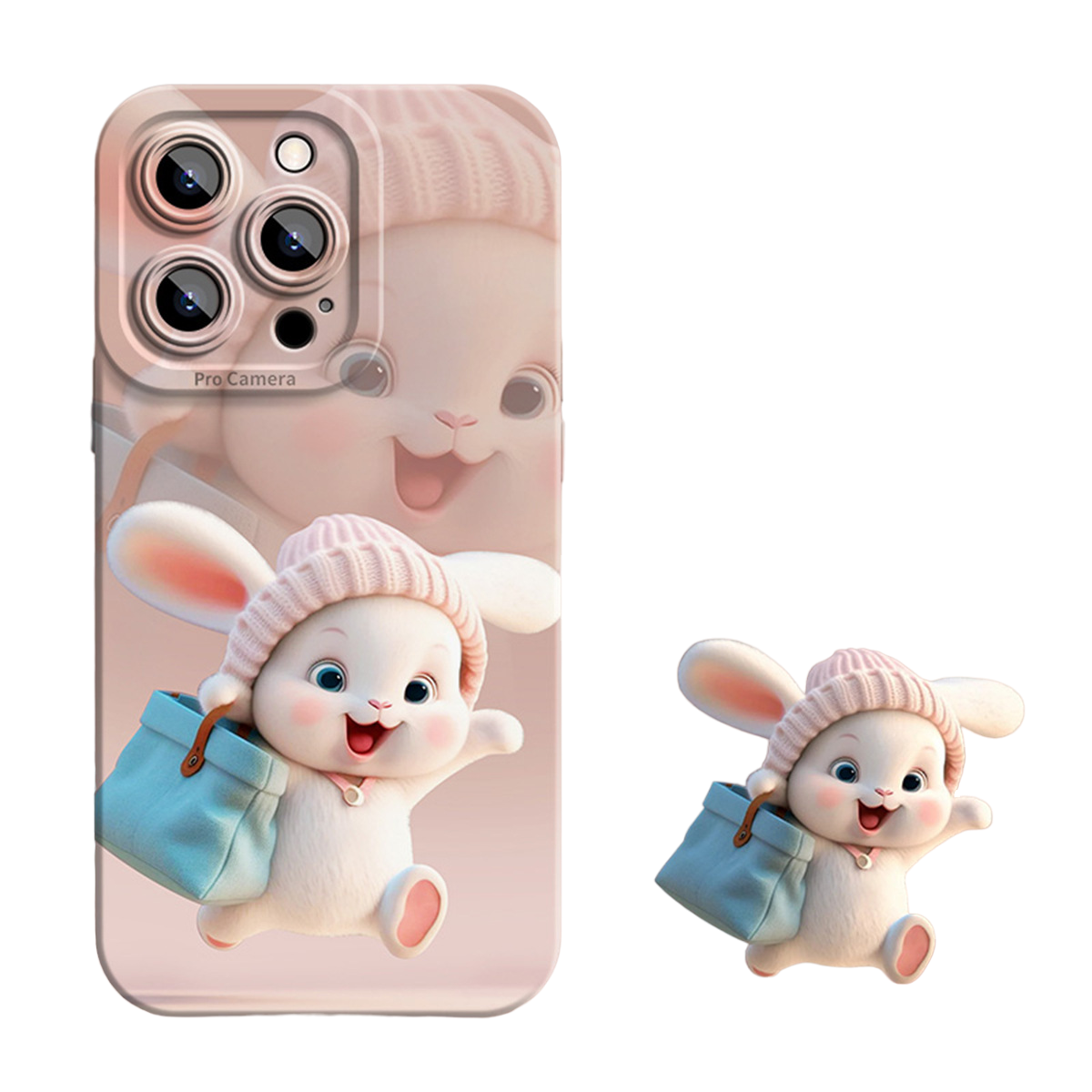 Angle-eye Doodle Rabbit Silicone Phone Case For 12 Series