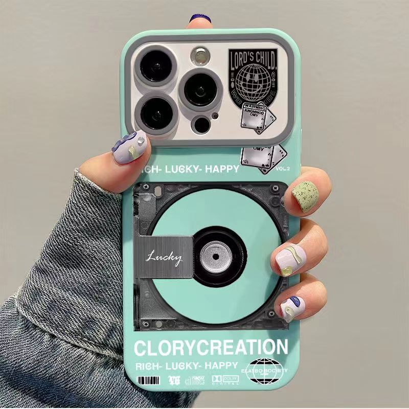 Trendy CD record large window mobile phone protective case