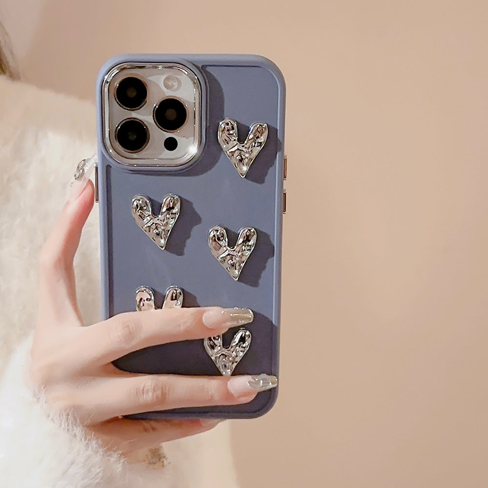 Brilliantly colored electroplated silicone love phone case◇