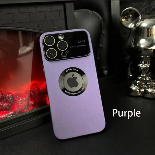 Large Window Protection Mirror Integrated Dustproof Electroplating Frosted Magnetic Suction Phone Case