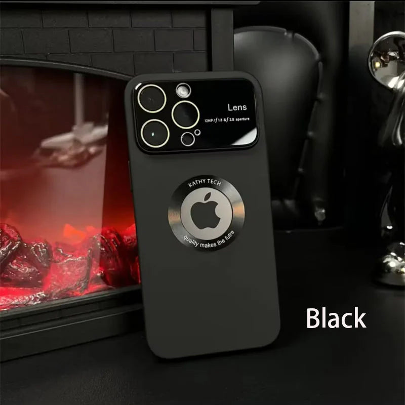 Large Window Protection Mirror Integrated Dustproof Electroplating Frosted Magnetic Suction Phone Case