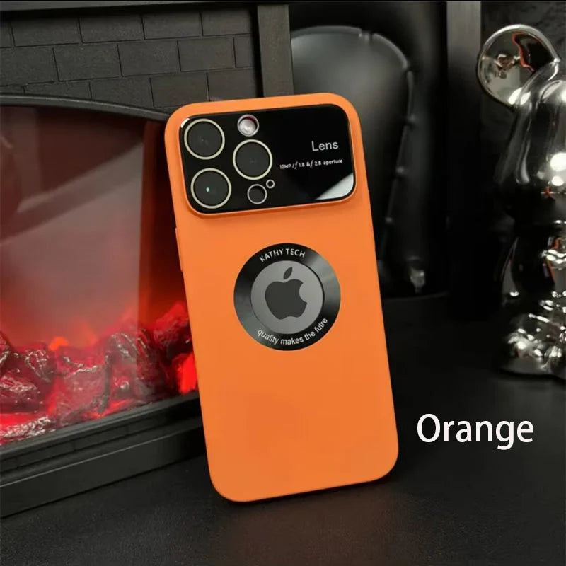 Large Window Protection Mirror Integrated Dustproof Electroplating Frosted Magnetic Suction Phone Case