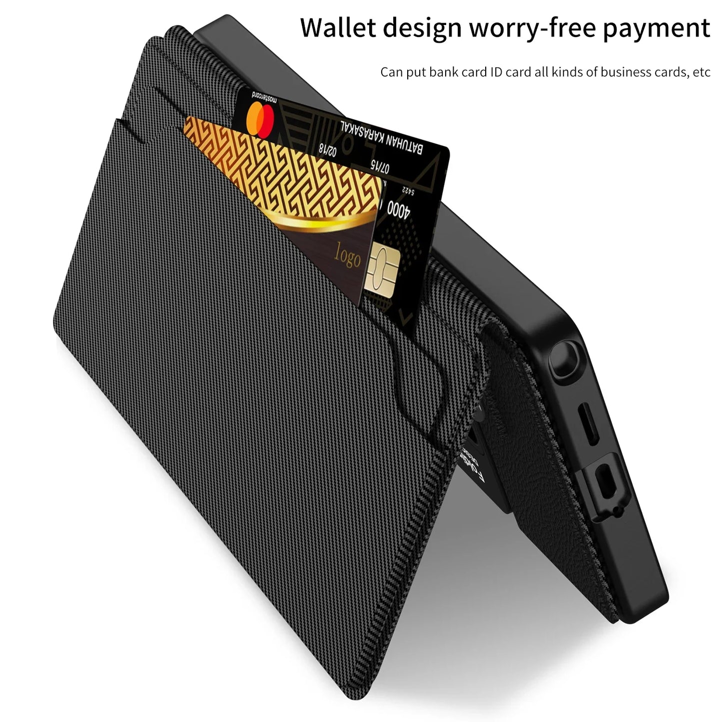Shockproof Armor Wallet Case with Card Slot for Samsung S25 Ultra