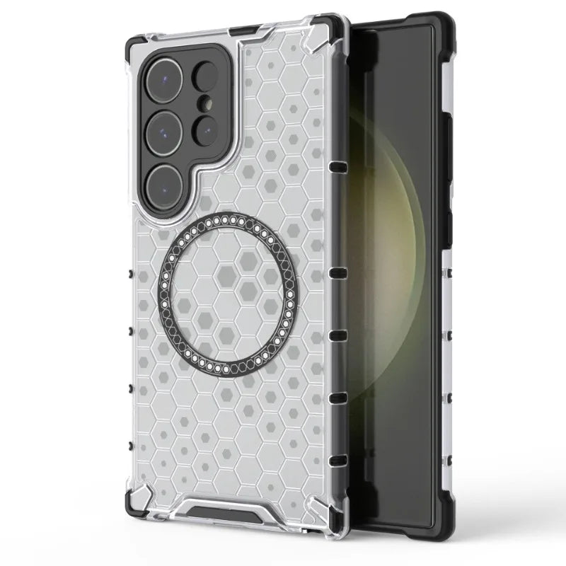 Honeycomb Style Magnetic Ring Phone Case For Samsung