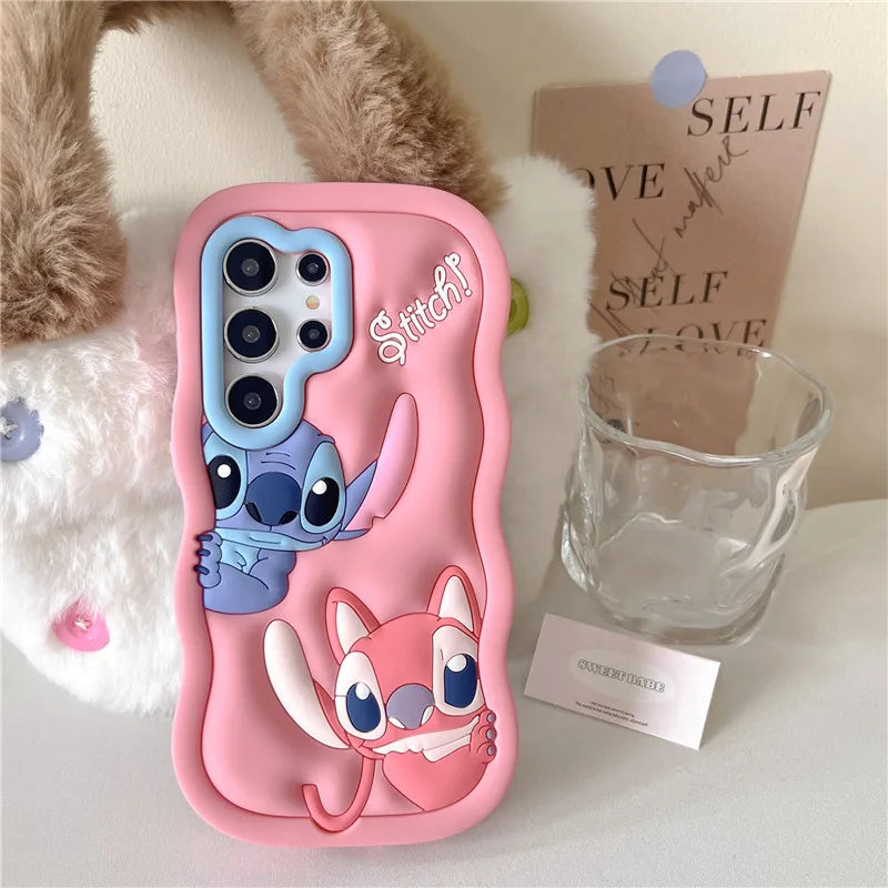 Cute Stitch & Angel Case For Galaxy S Series