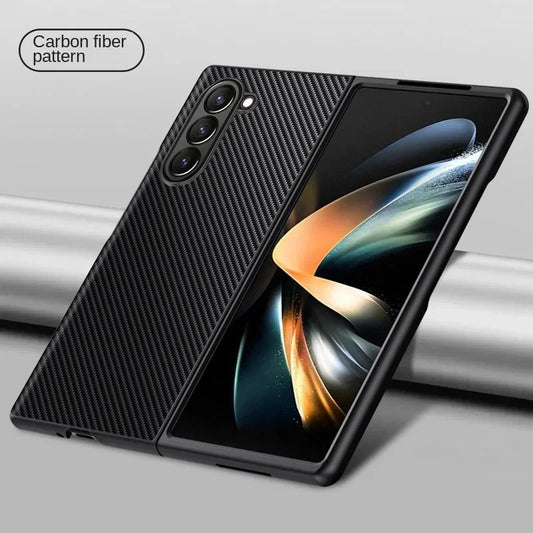 Carbon Fiber PU Leather Phone Case for Samsung Galaxy