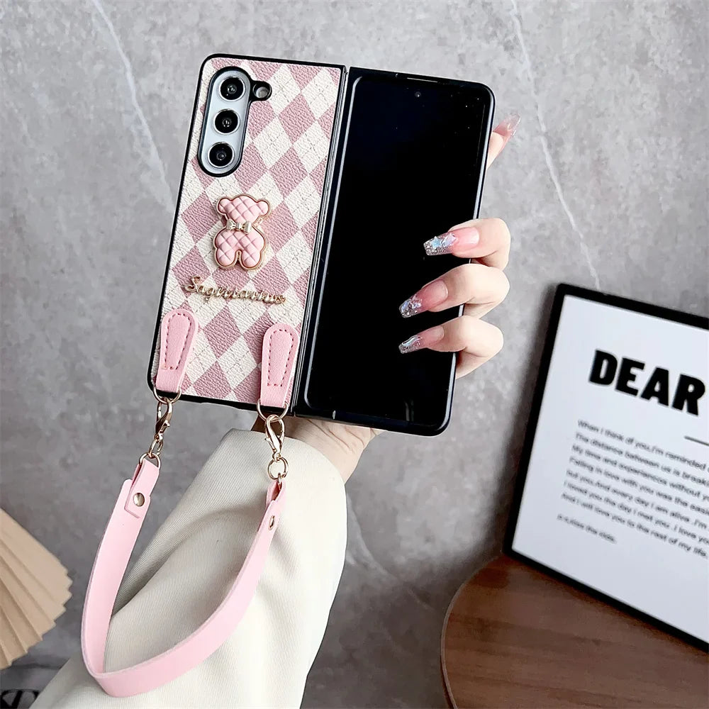 Fashion Bear Diamond Case with Cute Strap