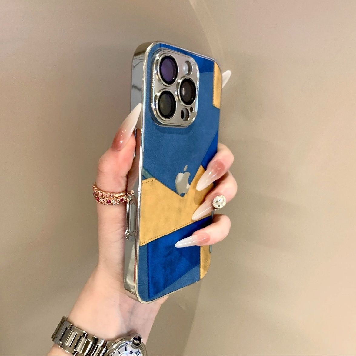 Luxury Velvet Stitching Case For iPhone