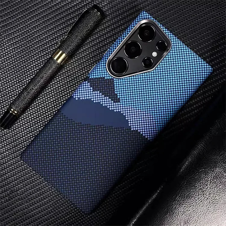 Magnetic Kevlar Carbon Fiber Pattern For Samsung