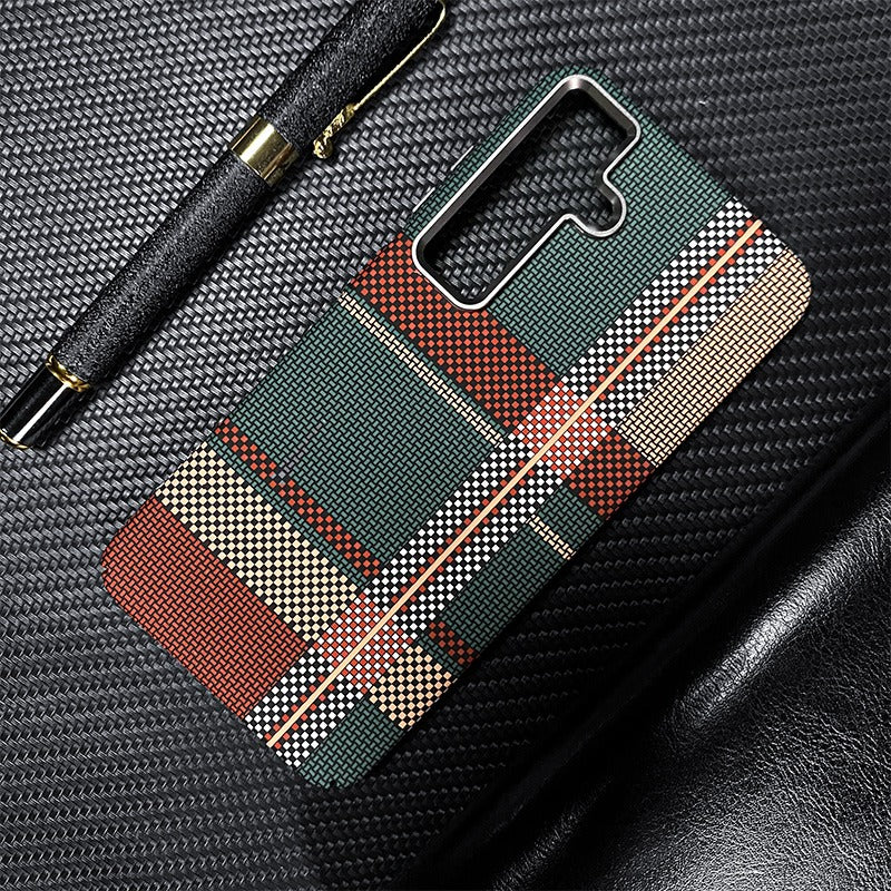 -For Galaxy S24 Magsafe Luminous Carbon Fiber Texture Drop-Proof Case