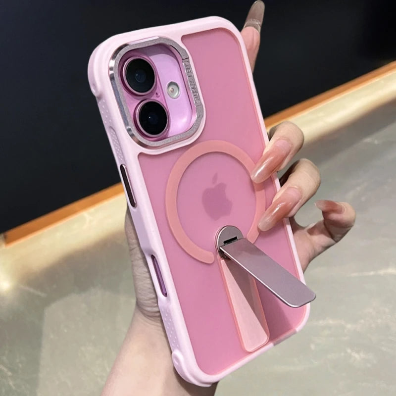 Luxury Magsafe Magnetic Holder Silicone Frame Case For iPhone
