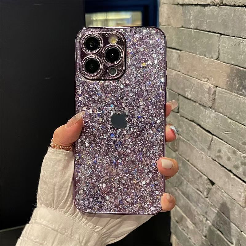 Electroplating glitter iPhone protective case