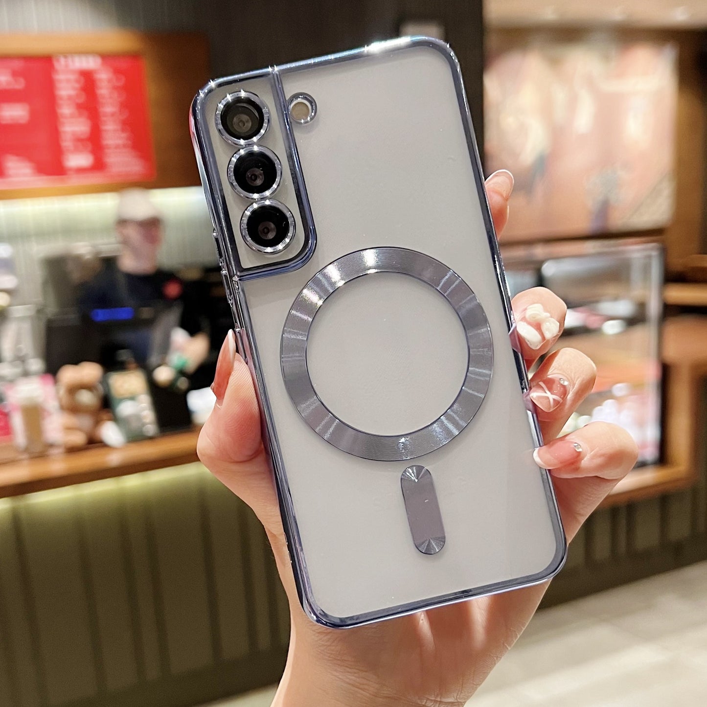 CD Pattern Lens Film Magnetic Phone Case For Samsung