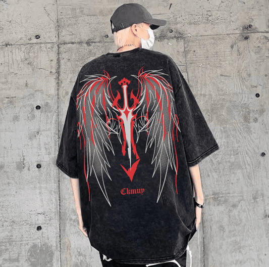 Original brand hit "Hip-Hop High Street Wings" 100% pure cotton trendy T-shirt