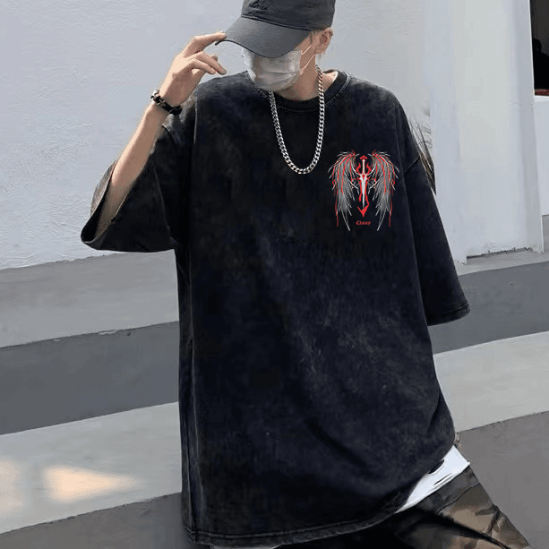 Original brand hit "Hip-Hop High Street Wings" 100% pure cotton trendy T-shirt