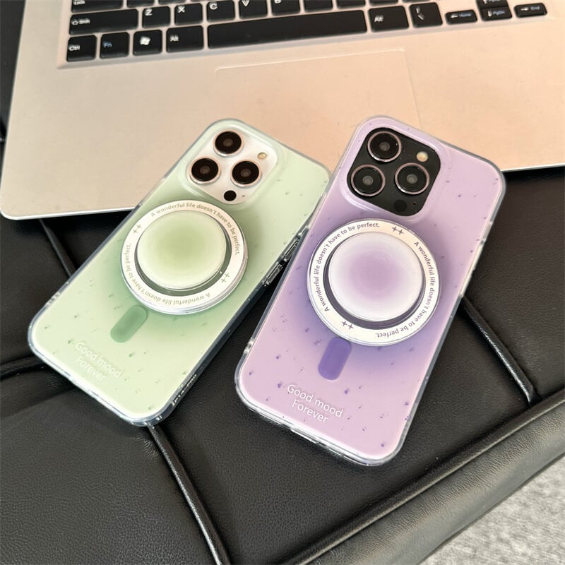 Simple solid color ink splash magnetic phone case