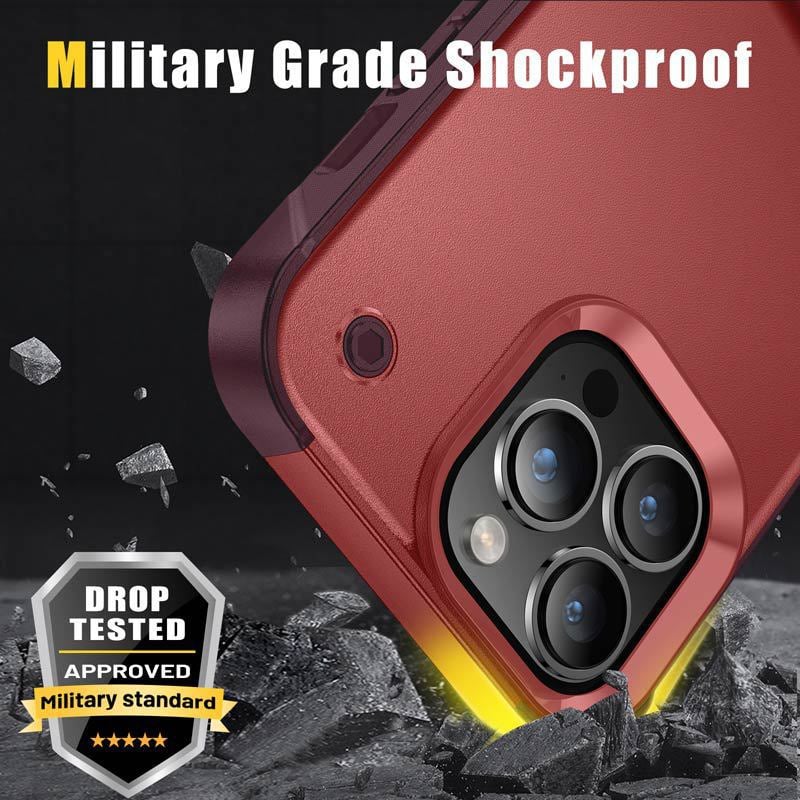 Premium Solid Color Phone Case with Built-in Stand, Enhanced Drop Protection & Raised Edges for Camera and Screen