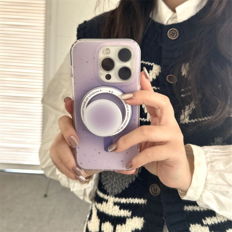 Simple solid color ink splash magnetic phone case