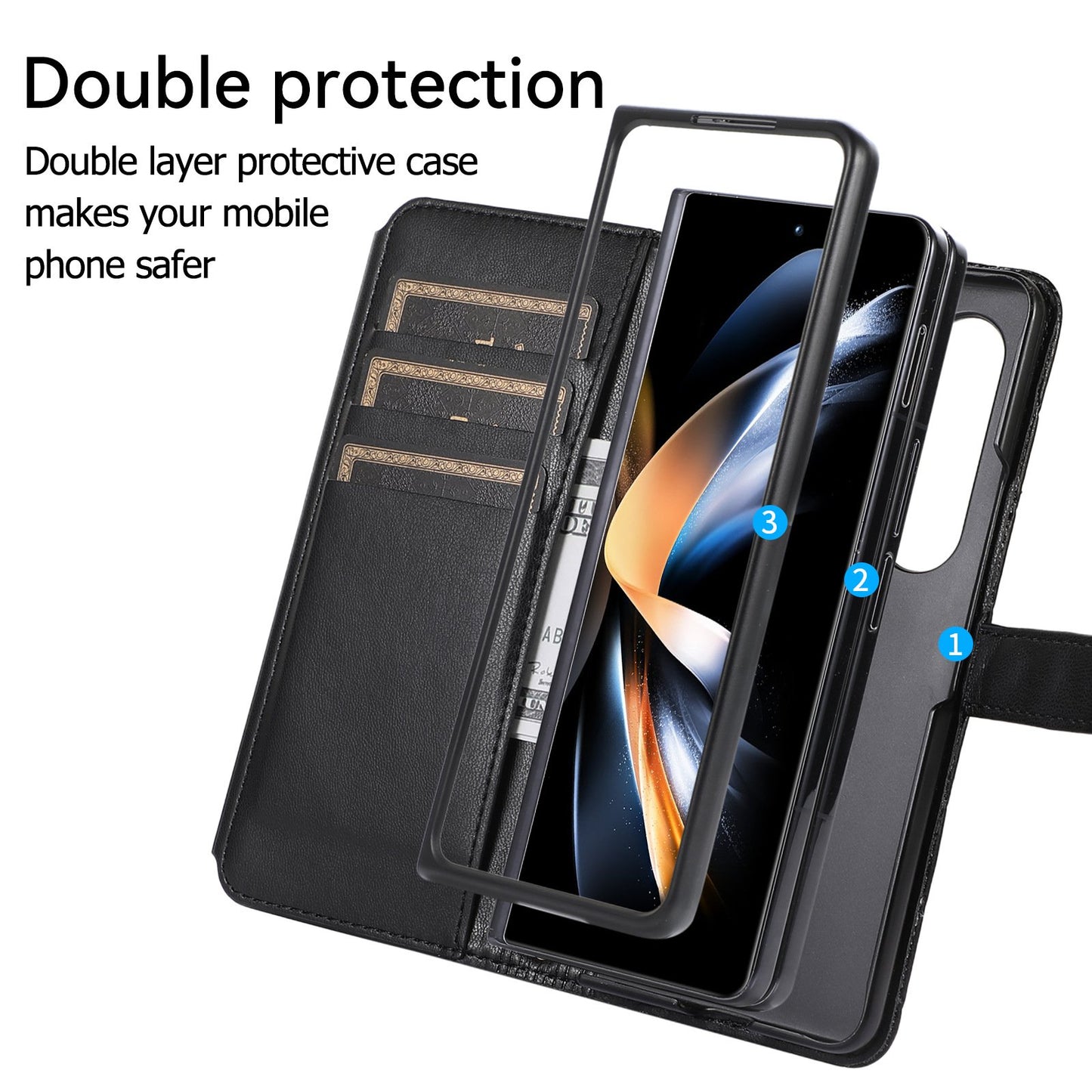 Lanyard Crossbody Rhombic Flip Wallet Case For Samsung Galaxy Z Fold4 Fold3 5G