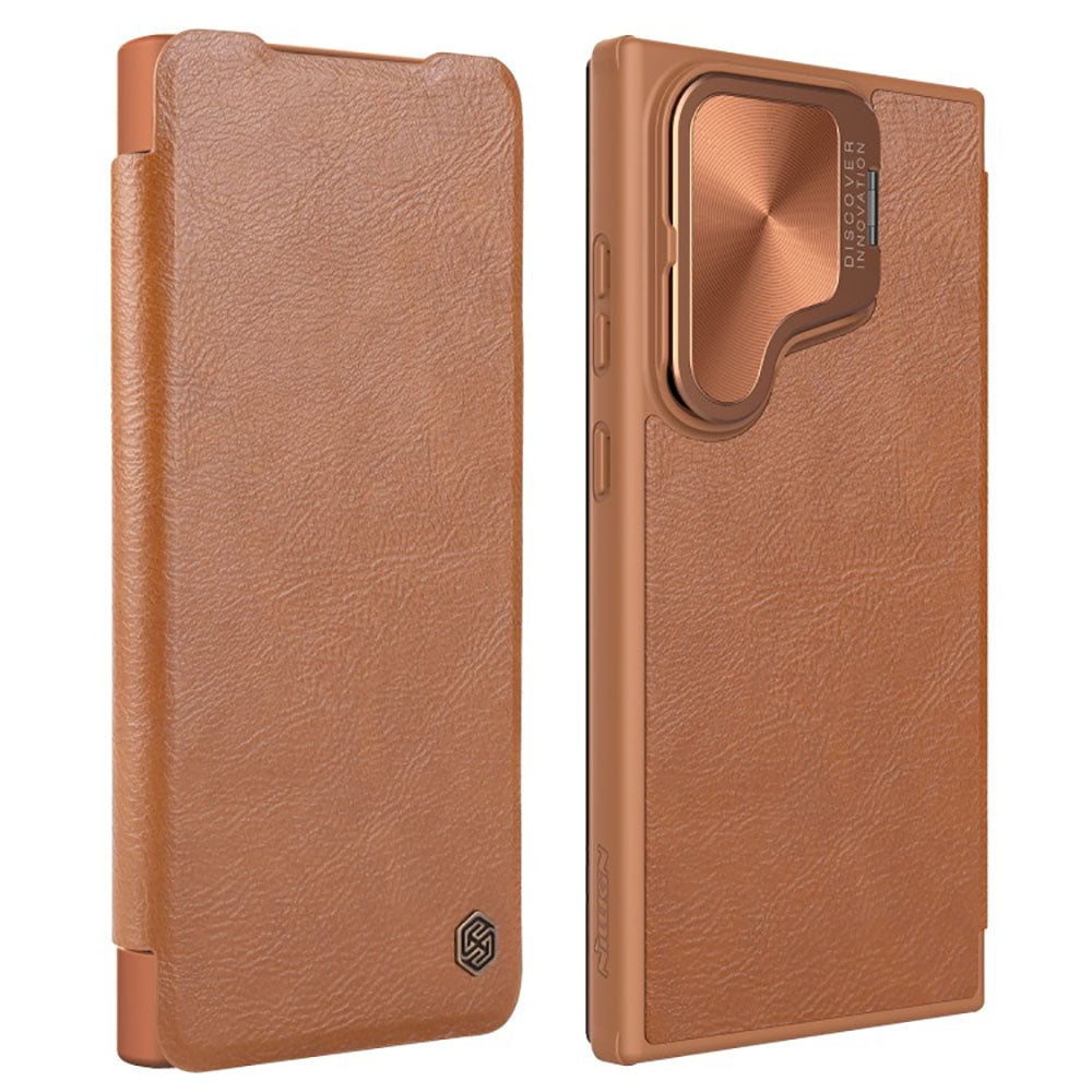 Premium Leather Lens Flip Phone Case For Samsung