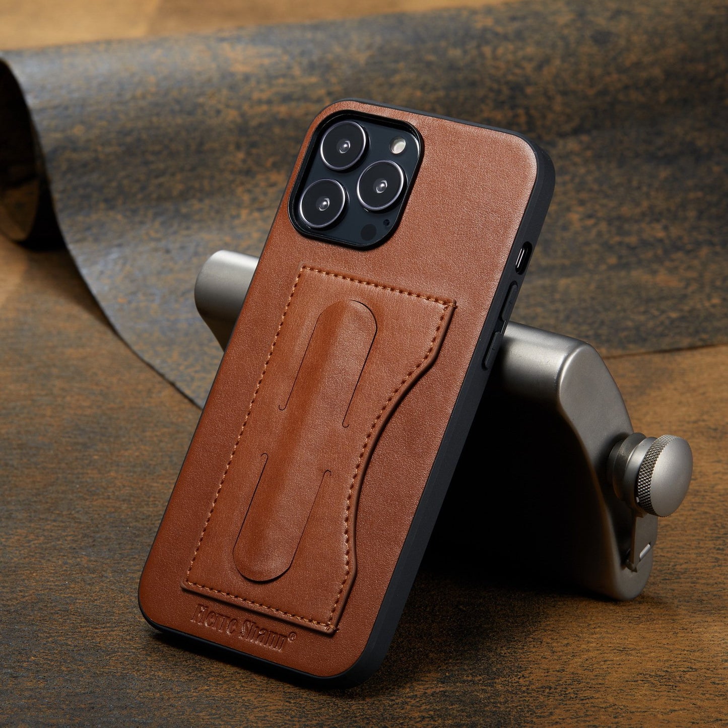 Leather Invisible Stand iPhone Case with Card Slots