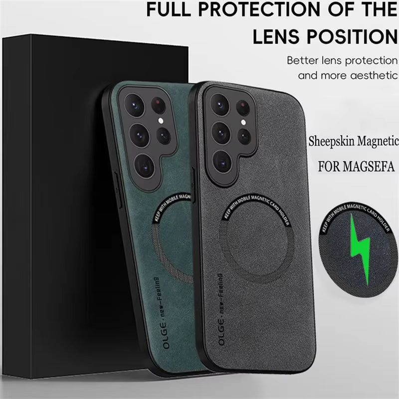 Magnetic For Magsafe Leather Case For Samsung Galaxy