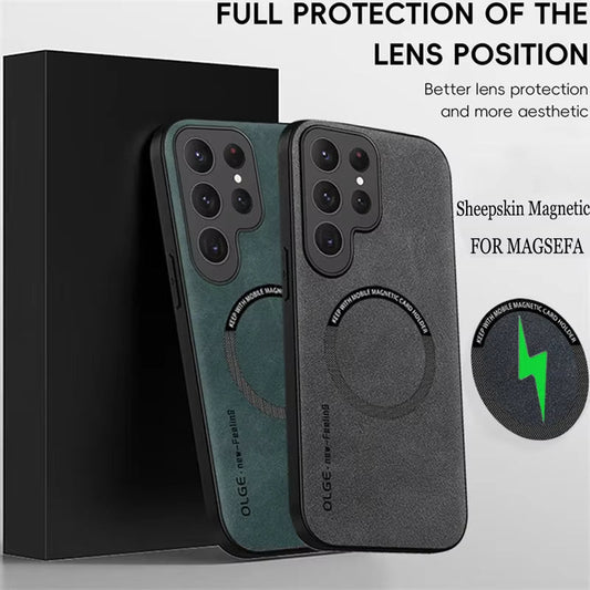Magnetic For Magsafe Leather Case For Samsung Galaxy