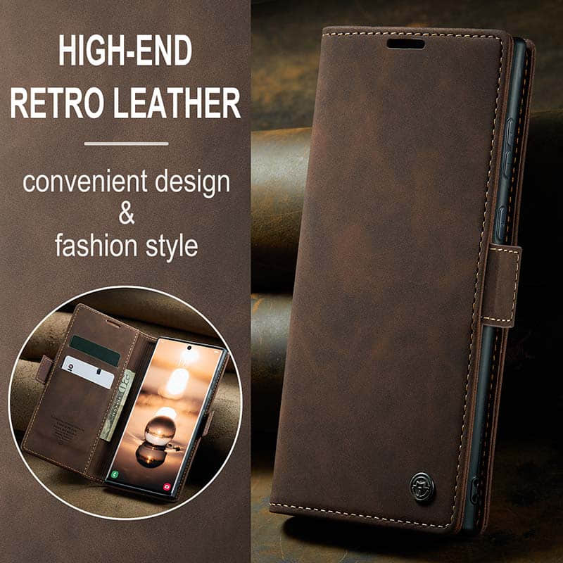 Luxury Leather Bracket Wallet Case For Galaxy A35