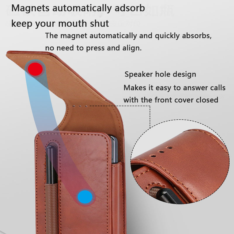 Suitable For Samsung Fold3/4/5 Business Folding Screen Universal Mobile Phone Bag With S-Pen Pen Slot