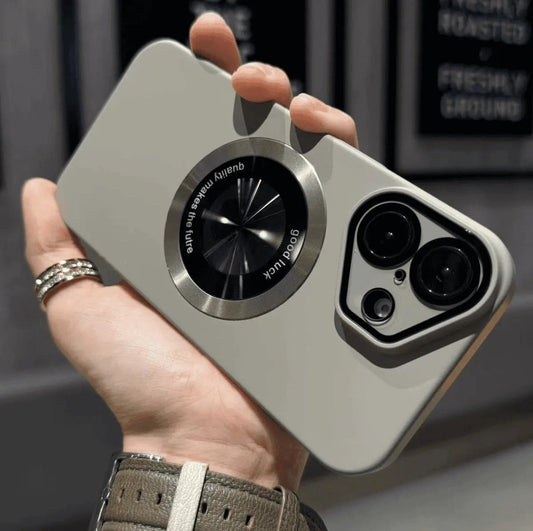 Metallic-Style PC Phone Case | Dust-Proof Mesh | MagSafe Compatible | Built-in Camera Lens Film Protection