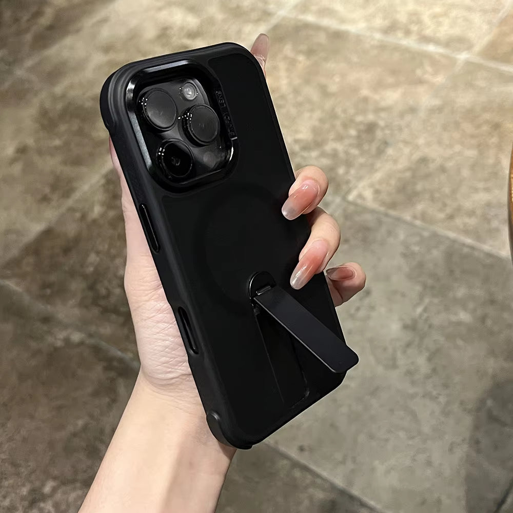 Luxury Magsafe Magnetic Holder Silicone Frame Case For iPhone