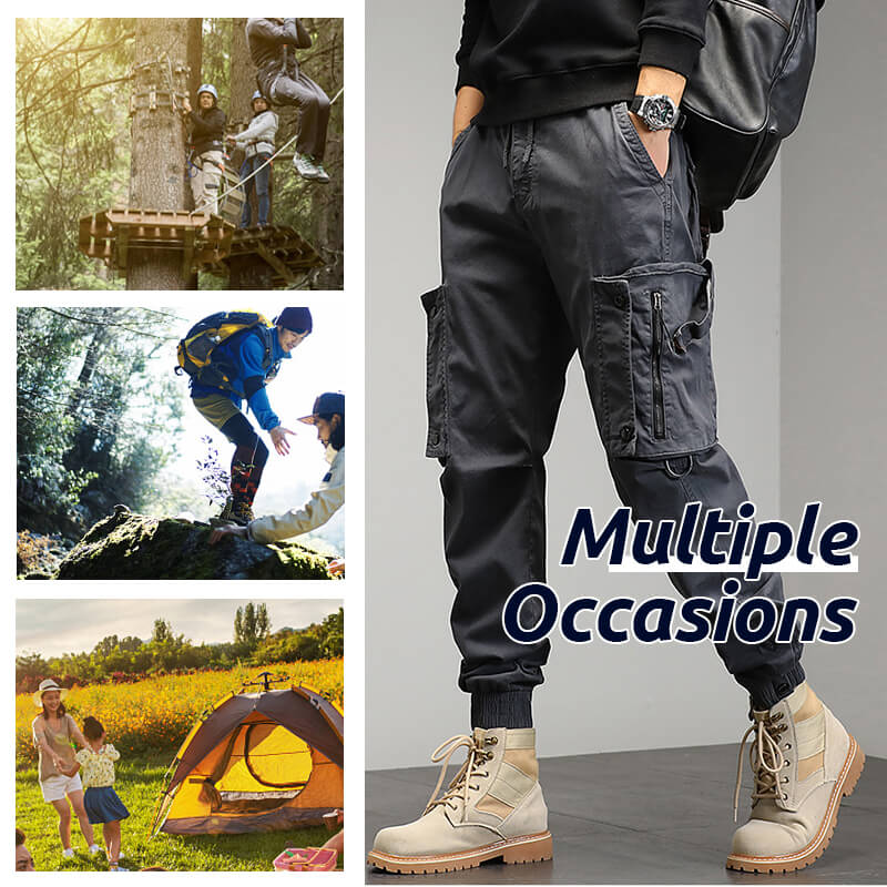 🔥Men's Tactical Cargo Pants🔥– Elastic, Multi-Pocket Joggers