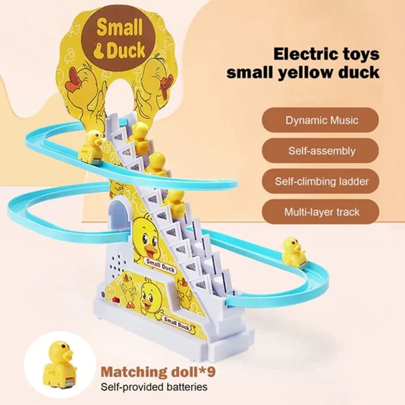 🦆Electric duck slide track with lights and music🦆