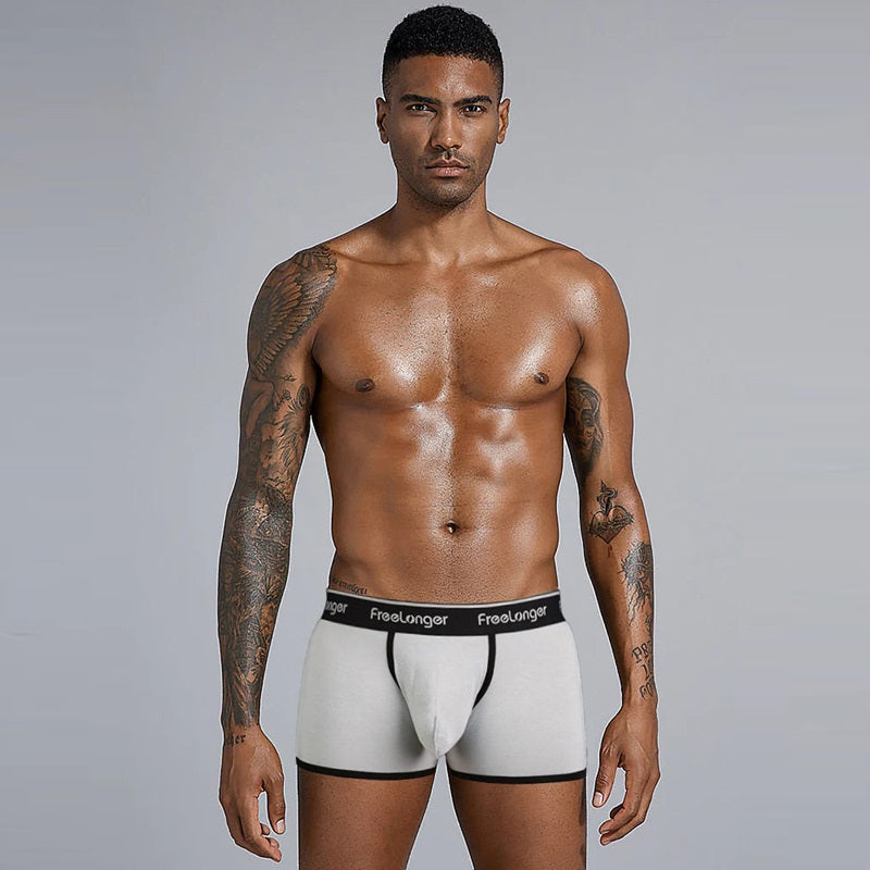 FreeLonger Men's Comfy Separate Big Pouch Boxer Briefs