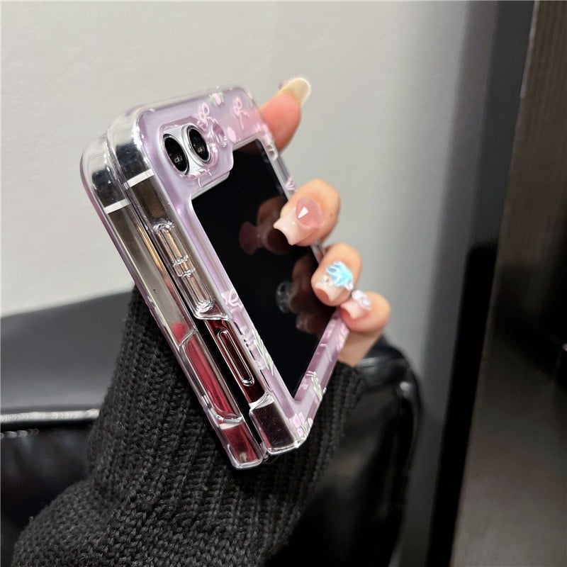 Floral bow phone case for Galaxy Z Flip 3/Galaxy Z Flip 4/Galaxy Z Flip 5/Galaxy Z Flip 6
