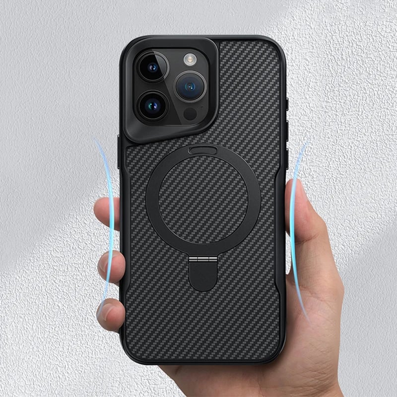 Fiber Textured Backplate Magnetic Case For iPhone