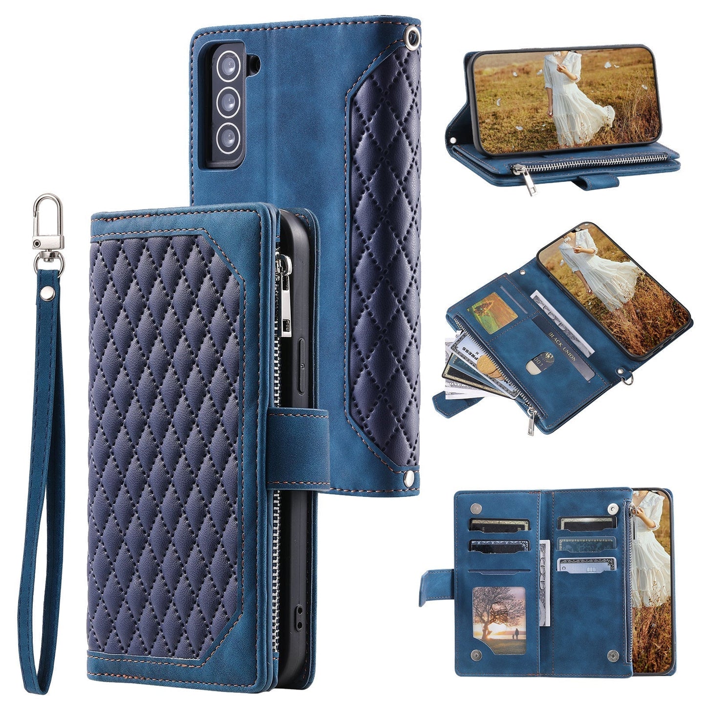 New Zipper Wallet Leather Phone Case for Samsung S Series