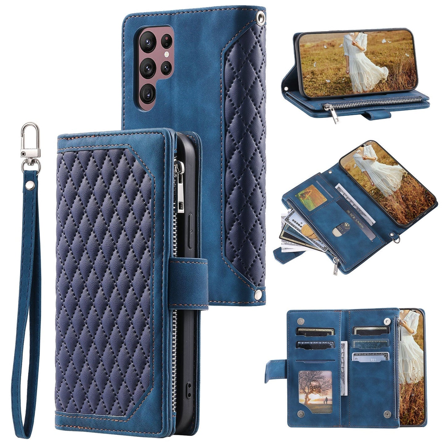 New Zipper Wallet Leather Phone Case for Samsung S Series