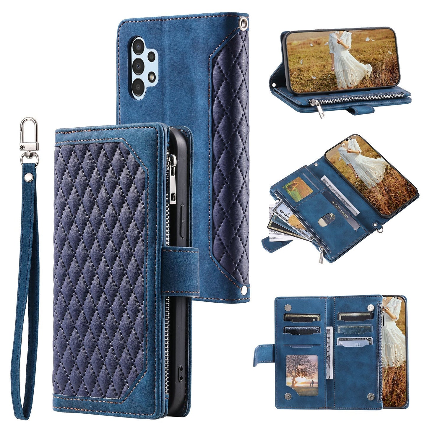 New Zipper Wallet Leather Phone Case for Samsung S Series