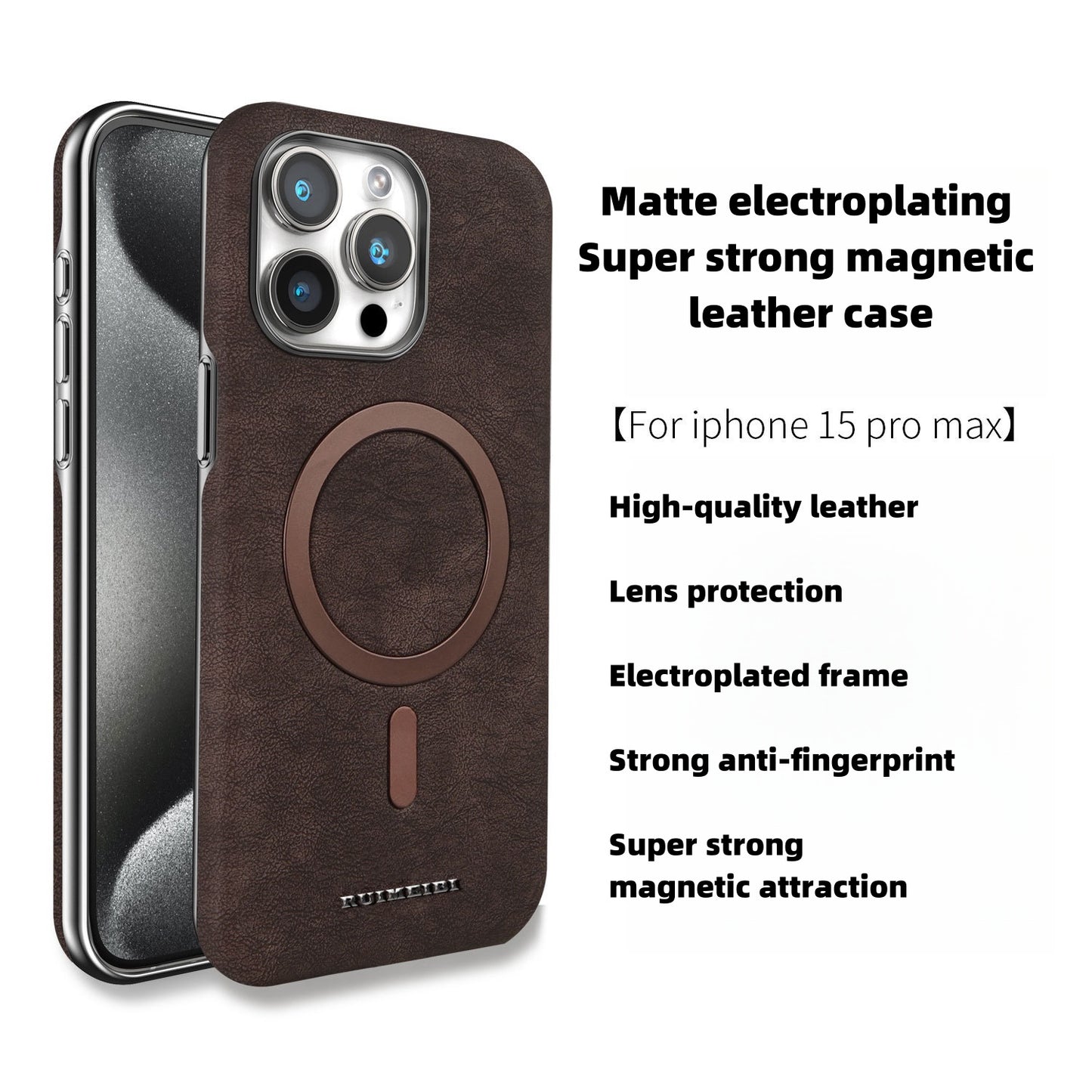 IPhone high-end business super strong magnetic leather mobile phone case