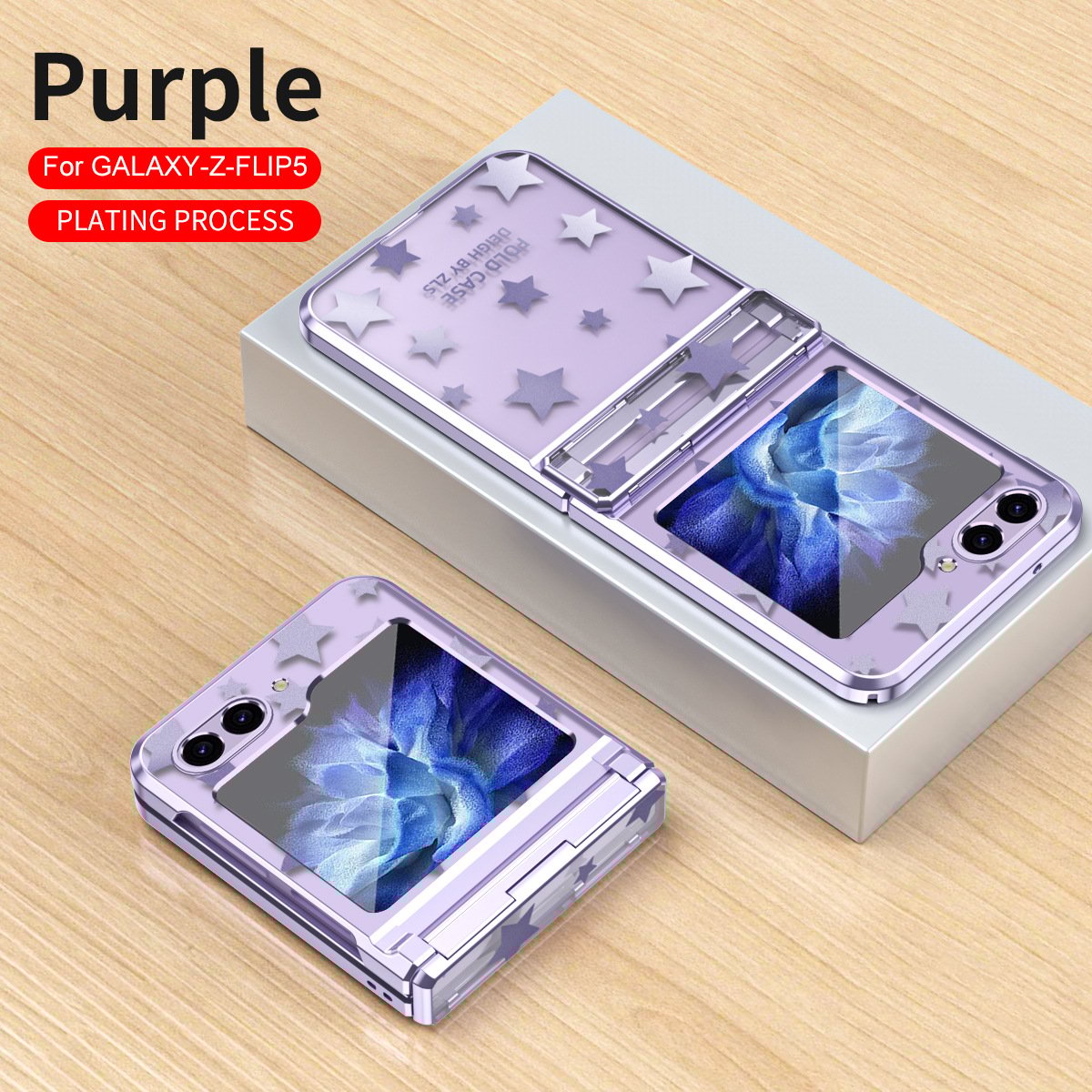 Electroplating starry sky phone case, suitable for Galaxy Z flip 3/Galaxy Z flip 4/Galaxy Z flip 5/Galaxy Z flip 6