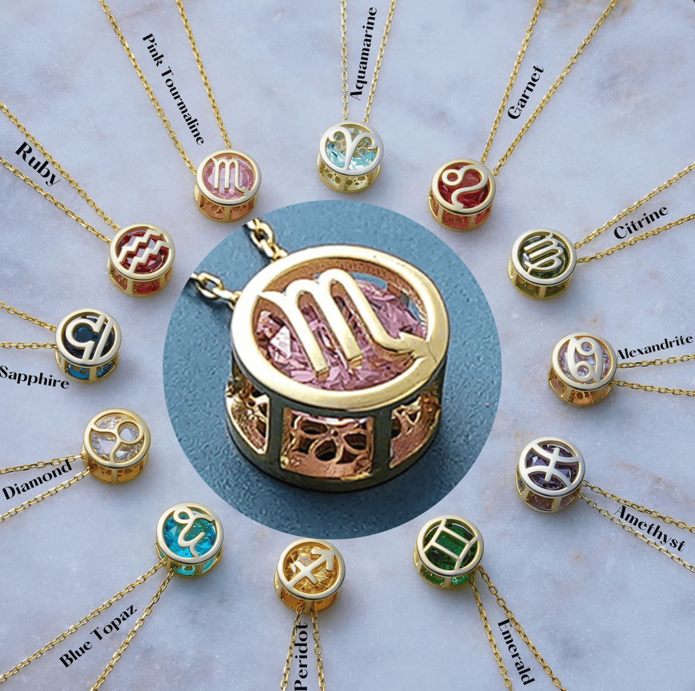 Twelve Horoscope Necklaces