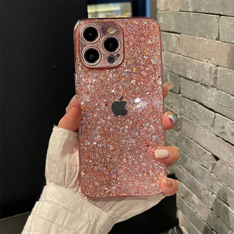 Electroplating glitter iPhone protective case