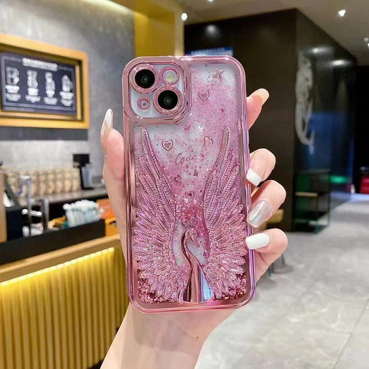 Swan Flash Powder Flush Sand phone case