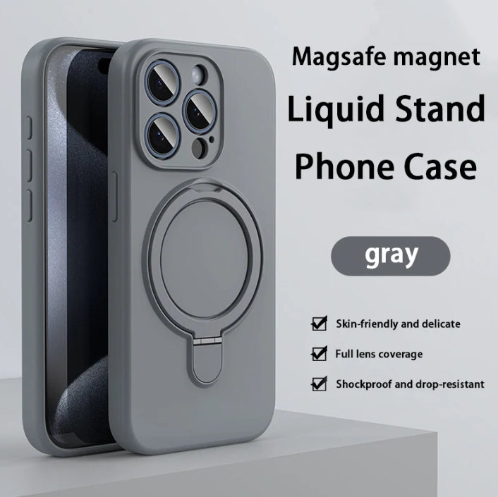 Liquid Silicone Rotating Magnetic Holder Case For iPhone