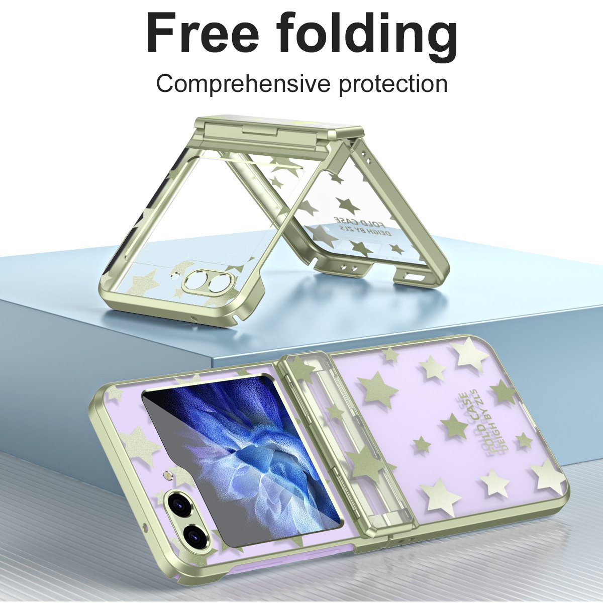 Electroplating starry sky phone case, suitable for Galaxy Z flip 3/Galaxy Z flip 4/Galaxy Z flip 5/Galaxy Z flip 6